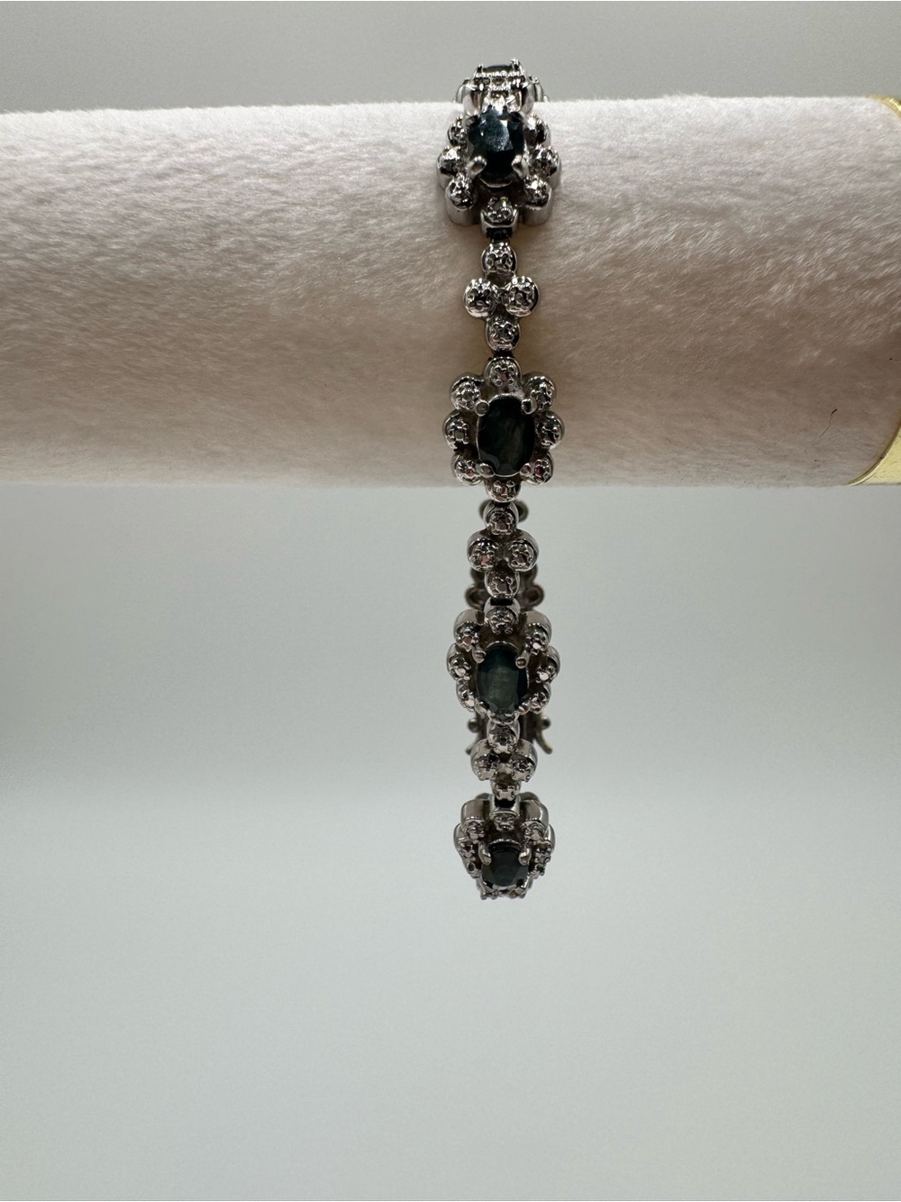 925 Silver Alexandrite or Sapphire Tennis Bracelet 7.5”